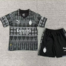 2023/24 AC Milan x PUMA x Pleasures 4Th Black Kids Soccer Jersey