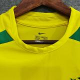 2002 Brazil Home Yellow Retro Long Sleeve Soccer Jersey