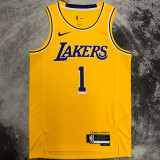 2023 Lakers RUSSELL #1 Yellow NBA Jerseys 热压