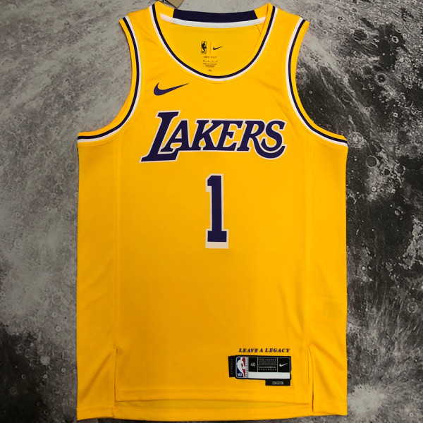 2023 Lakers RUSSELL #1 Yellow NBA Jerseys 热压
