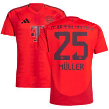 Müller # 25 BFC 1:1 Quality Home Red Fans Soccer Jersey 2024/25