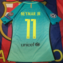 NEYMAR JR #11 BA Third Retro Soccer Jersey 2016/17 （带臂章 5字杯+欧冠球+公平条）