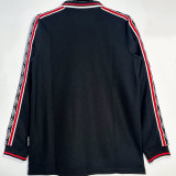 1998/99 M Utd Black Retro Long Sleeve Soccer Jersey