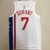 Nets DURANT #7 White Retro NBA Jerseys