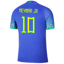 NEYMAR JR #10 Brazil Away Blue Fans Jersey 2022/23