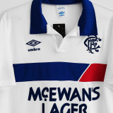 1994 Rangers Away White Retro Soccer Jersey