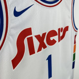 2025 76ers HARDEN #1 White City Edition NBA Jerseys 热压
