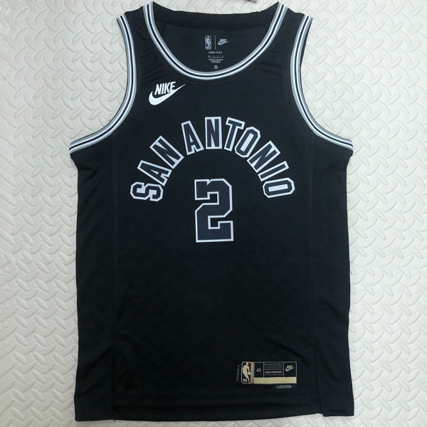 Spurs LEONARD #2 Black Retro NBA Jerseys