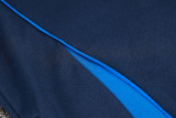 2025 Italy Sapphire Blue Hoody Zipper Jacket Windbreaker