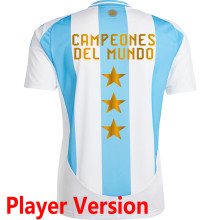CAMPEONES DEL MUNDO 3 Stars Argentina Home Player Version Jersey 2024/25 (Have FlFA World Champion 2022 球员版有胸前章)