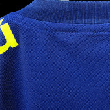 2022 Brazil Royal Blue POLO Soccer Jersey有钮