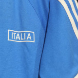 2024 Italy Blue Cotton Retro Style T-shirt