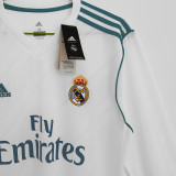 2017/18 RM Home White Retro Long Sleeve Soccer Jersey