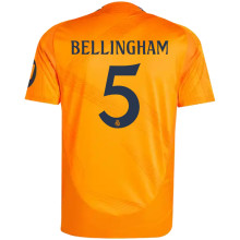 BELLINGHAM #5 RM 1:1 Quality Away Orange Fans Jersey 2024/25 （UCL Font)