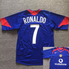 RONALDO #7 M Utd Away Blue Retro Soccer Jersey 2005/06