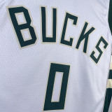 2023/24 Bucks LILLARD #0 White NBA Jerseys