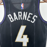 2025 Timberwolves BARNES #4 Black NBA Jerseys 热压