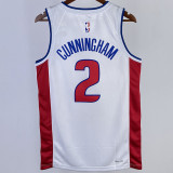 2023/24 Pistons CUNNINGHAM #2 White NBA Jerseys 热压