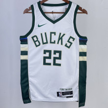 2023/24 Bucks MIDDLETON #22 White NBA Jerseys