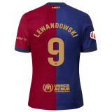 LEWANDOWSKI #9 BA 1:1 Quality Home Fans Jersey 2024/25 (LaLiga Font 西甲字体 有号下广告)