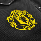 1998/99 M Utd Black Retro Long Sleeve Soccer Jersey