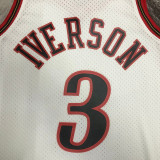 1997/98 76ers IVERSON #3 Retro White NBA Jerseys热压