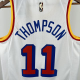 2024/25 Warriors THOMPSON #11 White Retro NBA Jerseys 热压