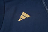 2025 Italy Sapphire Blue Hoody Zipper Jacket Windbreaker