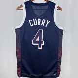 2025 Team USA CURRY #4 Sapphire Blue NBA Jerseys