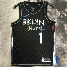 2023 Nets BRIDGES #1 Black NBA Jerseys