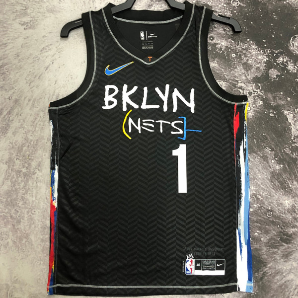 2023 Nets BRIDGES #1 Black NBA Jerseys