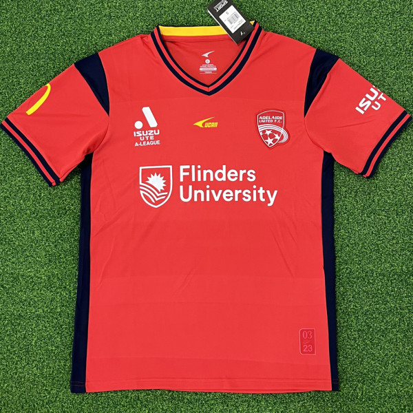 2023/24 Adelaide United Home Red Fans Soccer Jersey 阿德莱德联
