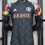 2024 M Utd x Love Unites Black Player Version Jersey