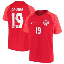 DAVIES #19 Canada Home Red Fans Soccer Jersey 2021-2023