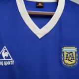 1986 Argentina Away Blue Retro Soccer Jersey