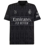 2023/24 AC Milan x PUMA x Pleasures 4Th Black Kids Soccer Jersey