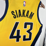 2023/24 Pacers SIAKAM #43 Yellow NBA Jerseys