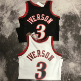 1997/98 76ers IVERSON #3 Retro Black NBA Jerseys热压