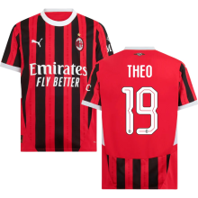 THEO #19 AC Milan 1:1 Quality Home Fans Soccer Jersey 2024/25 UCL Font 欧冠字体