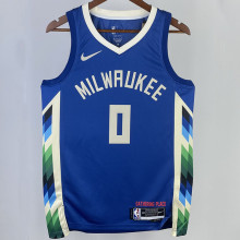 2023/24 Bucks LILLARD #0 Blue City Edition NBA Jerseys