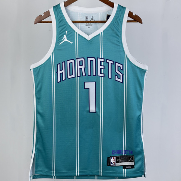 2023/24 Hornets BALL #1 Green NBA Jerseys