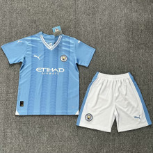 2023/24 Man City Home Blue Kids Soccer Jersey