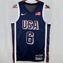 2025 Team USA JAMES #6 Sapphire Blue NBA Jerseys