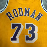 2023 Lakers RODMAN #73 Yellow Retro NBA Jerseys 热压