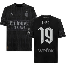 THEO #19 AC Milan x PUMA x Pleasures 4Th Black Fans Jersey 2023/24 欧冠体
