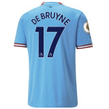 2022/23 Man City Home Blue Player Version Soccer Jersey