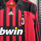 2007/08 AC Milan Home Long Sleeve Retro Jersey