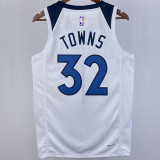 2023/24 Timberwolves TOWNS #32 White NBA Jerseys