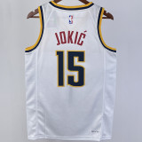 2023/24 Nuggets JOKIC #15 White NBA Jerseys