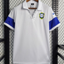 2004 Brazil Away White Retro Soccer Jersey